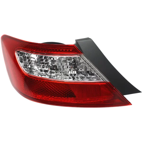New Tail Light For 2006-2008 Honda Civic Driver Side Without bulb(s), Halogen, Clear and Red Lens HO2800165